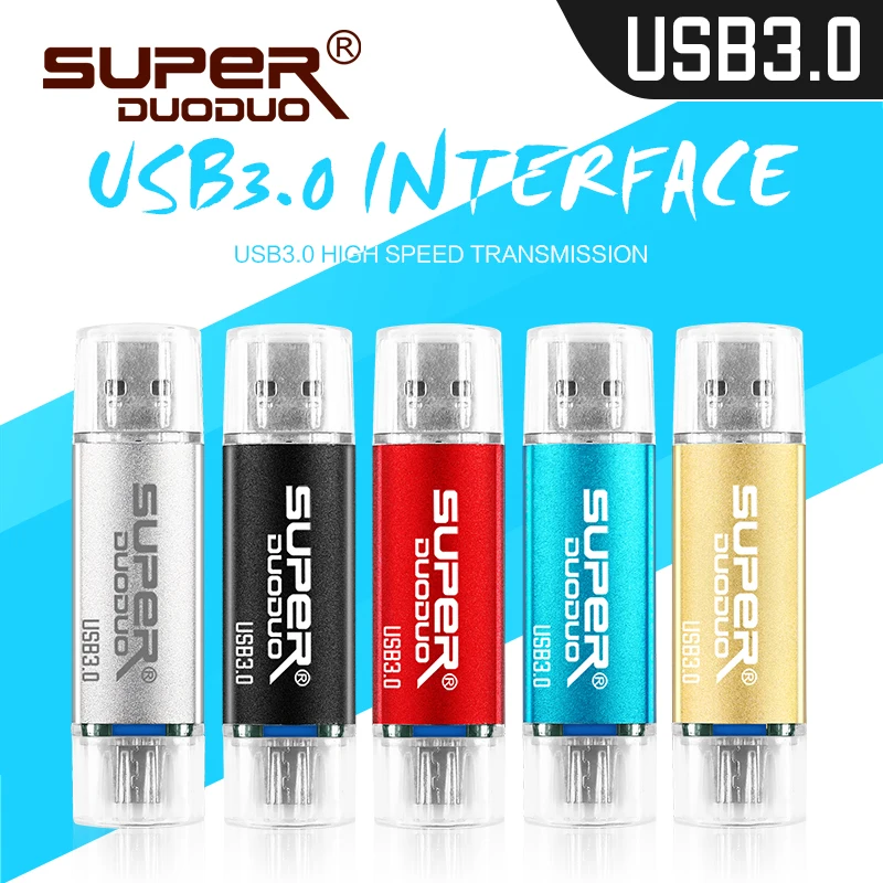Горячая Распродажа 2 в 1 USB флеш накопитель 4 ГБ 8 16 диск Флешка 32 Гб 64 карта памяти 3 0