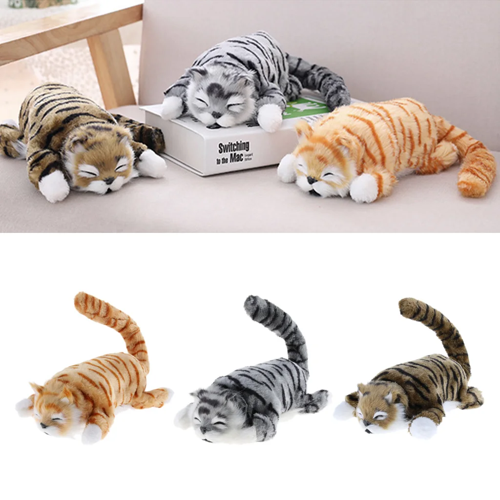 Naughty Rolling & wagging Tail Cat Electronic Pet Soft Plush Stuffed Animal Kids Baby Toys Home Decor