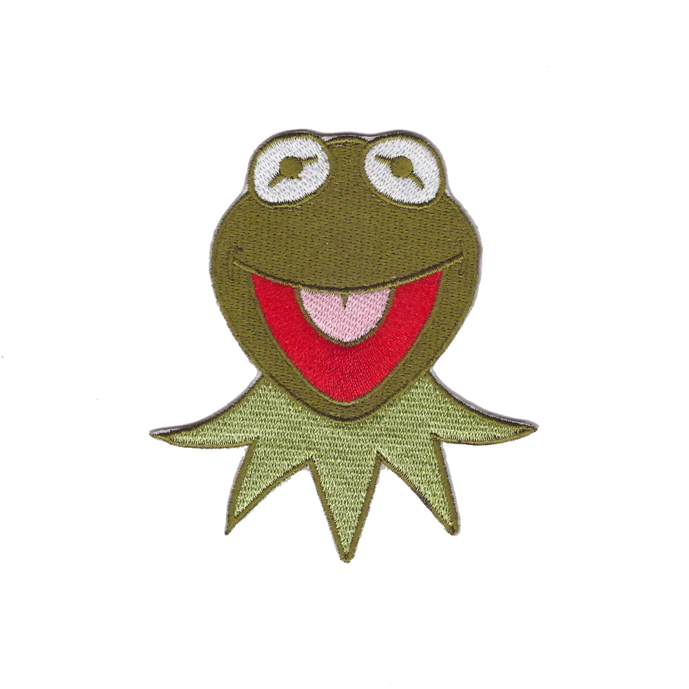 

Frog face KERMIT muppets show character craft iron-on patch applique