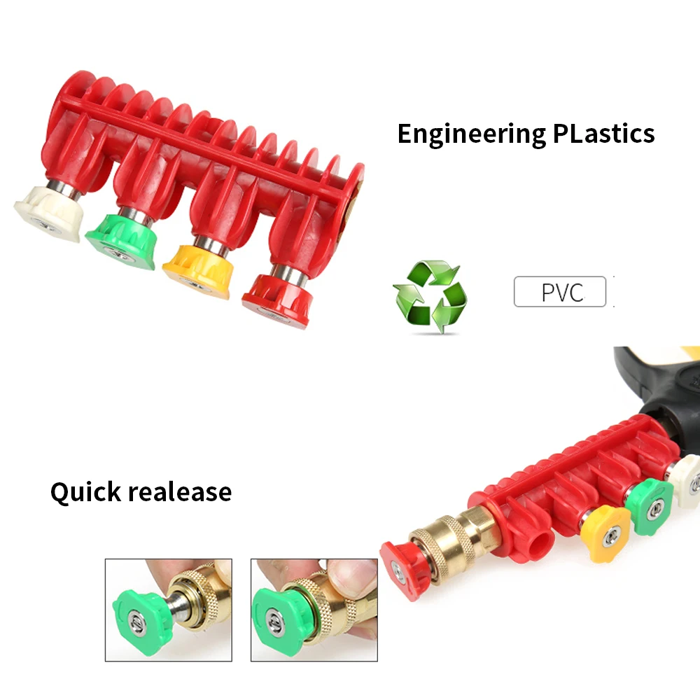 Высокое давление Омыватель распылитель воды пистолет с 4 шт. быстро подключенным металлическим соплом автомойка магазин аксессуаров City Wolf Авто чистящий инструмент