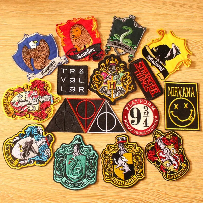 

DIY Harry Potter Patch Badge Embroidered Patches For Clothing Iron On Patches DIY Slytherin Patch Gryffindor Hogwarts Applique