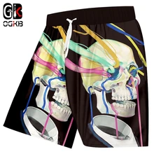OGKB повседневные мужские шорты новые спортивные свободные 3D принт цветные Повязки черепа хип-хоп размера плюс 6XL одежда Hombre шорты Прямая поставка