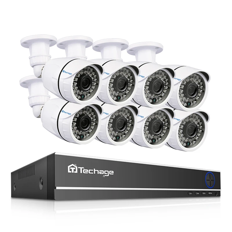 

Techage 16CH 1080P AHD DVR 8pcs 2MP AHD Camera System Outdoor IR Cut Video Surveillance Security CCTV Kit Set 4TB HDD XMeye P2P
