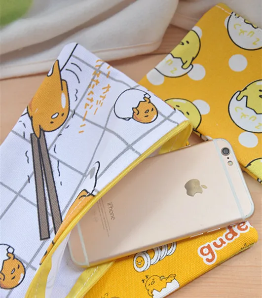 IVYYE, 1 шт., Lazy gudetama, аниме, косметика, сумки, холст, на молнии, школьный пенал, чехол для хранения, ручка, сумка, канцелярские принадлежности, новинка