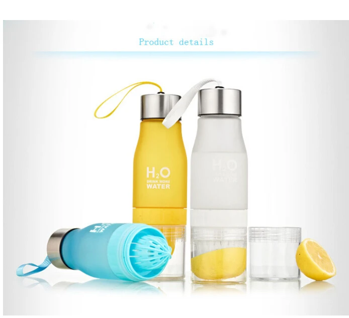 Hot ! Xmas Gift 650ml Water Bottle plastic Fruit infusion bottle Infuser Drink Outdoor Sports Juice lemon Portable Kettle