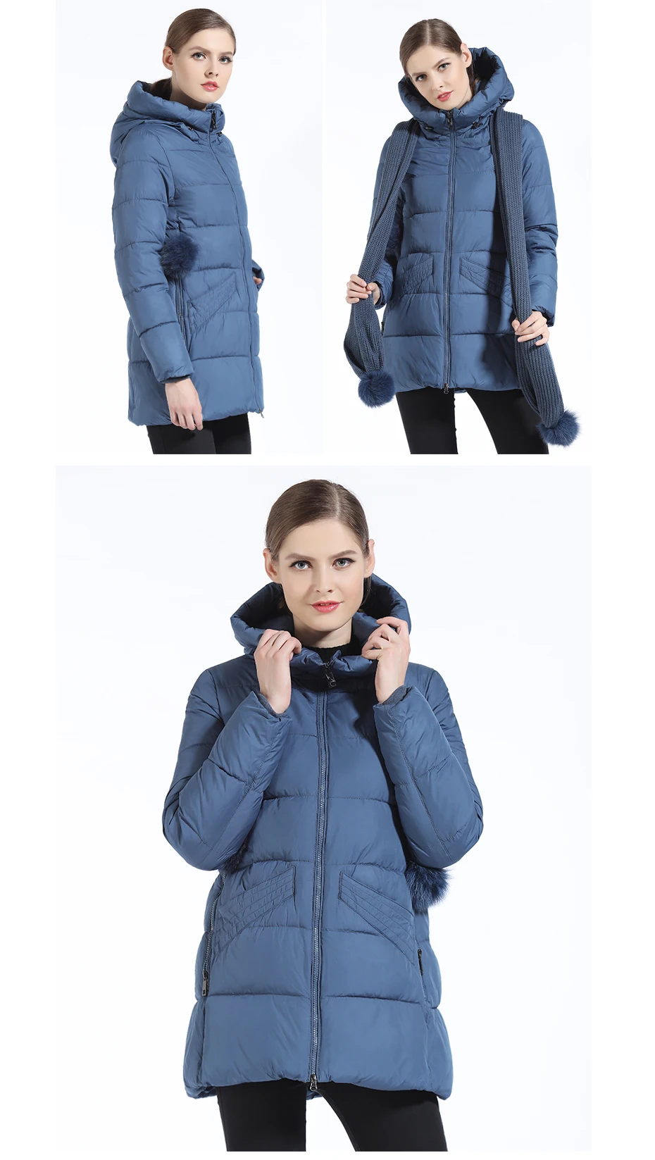 GASMAN Пуховик женщин зимние пальто средней длины с капюшоном куртки женщины теплые зимние парки Женские Пуховики куртки