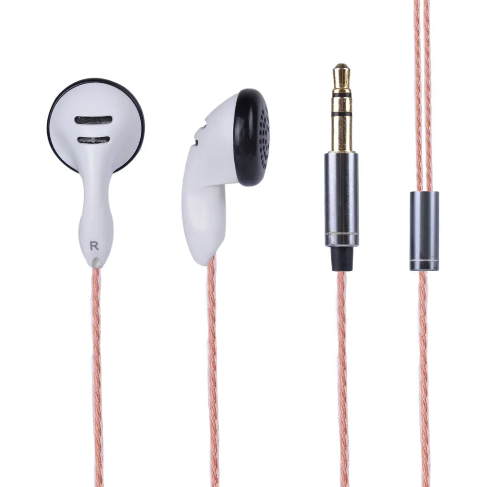 Wooeasy PK2S In ear Earbud Flat Head Plug Earphone HiFi Bass Earbuds DJ