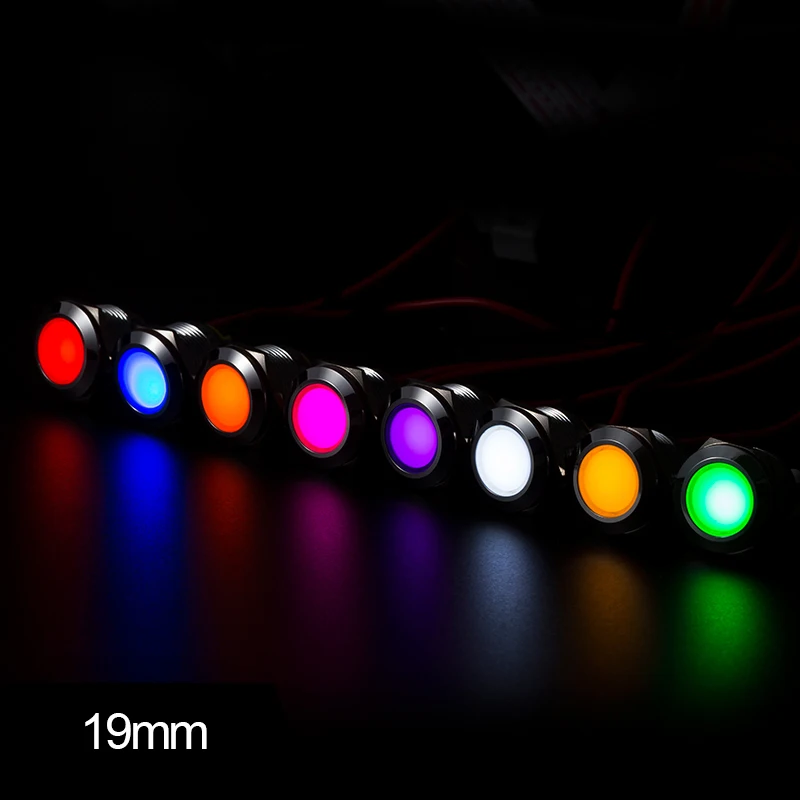 

1PCS 19MMIndicator light LED LED light emitting diode 16mm waterproof Signal lamp 3V 5V 6V12V 24V 36V38V 110V 220v with 8 color