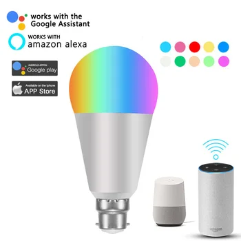 

RGB B22 8W LED Smart WIFI Bulb Remote Control Support Alexa Google Home Led Lights for Home Adjust Brightness LEDs Bulb Lamp