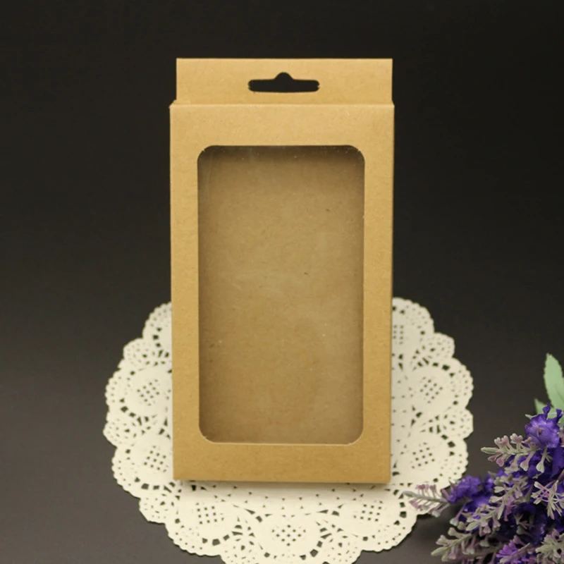

30pcs Blank Kraft Paper Packaging Box Plain Cardboard Phone Case Packing for iPhone 6 6 Plus with inner Holder for iPhone X