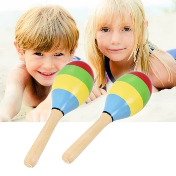 

STARWAY 2 PC Large Size 20*6 cm Children Wooden Sand HammerToy Musical Instrument High Quality Orff Instruments
