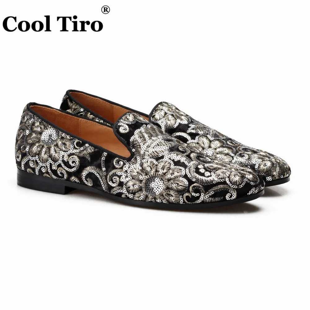 Sequined Embroidered Canvas Slippers Men's Loafers (2)
