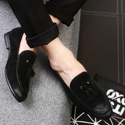 Npezkgc Высокое качество кожи мужские туфли на плоской подошве броги без шнуровки Баллок Бизнес Мужские туфли-оксфорды Мужские модельные туфли - Цвет: Black