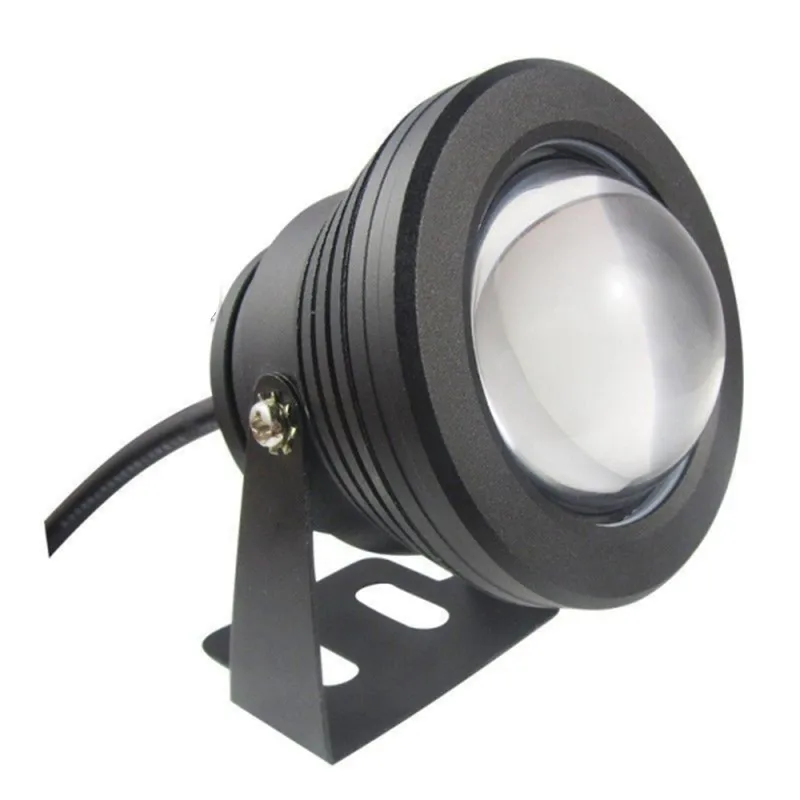 10 Вт светодиодный наружный светильник RGB/белый/теплый белый Подводный Светодиодный точечный светильник меняющий цвет IP67 прожектор светильник для сада светильник - Испускаемый цвет: Black  Convex lens
