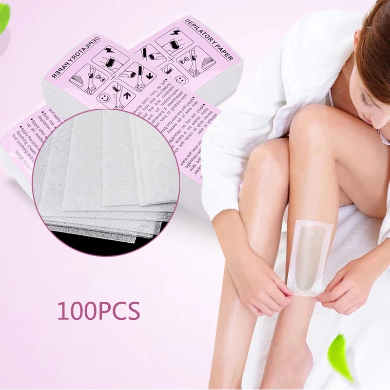

High Quality 100pcs/bag Removal Nonwoven Body Cloth Hair Remove Wax Strip Paper Epilator Hair Removal Wax Paper Rolls