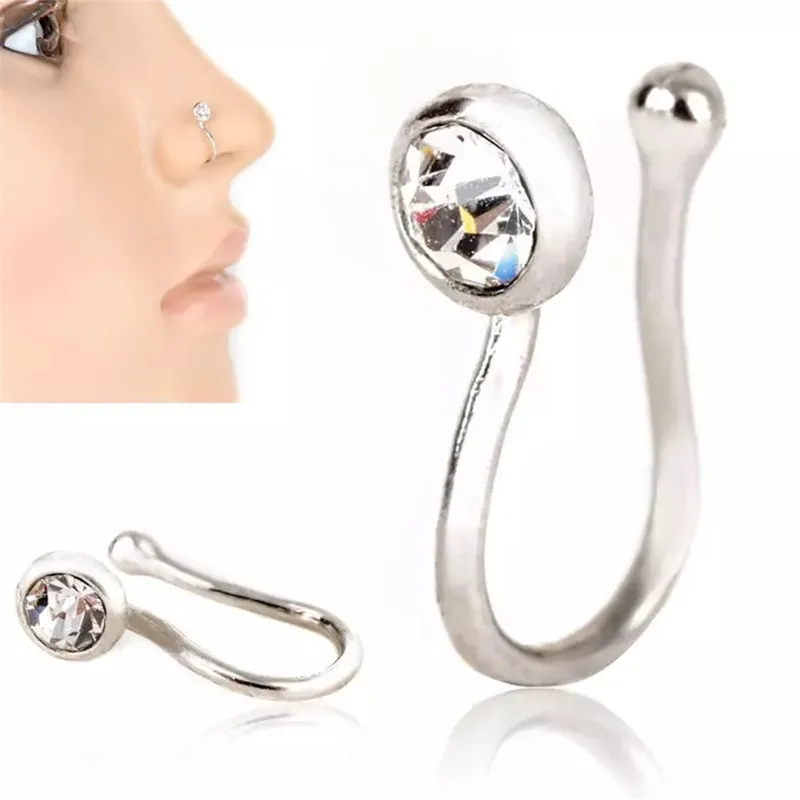 

Stainless Steel copper False nose Ring Earring Body Piercing Fake Septum Rings And Studs Fake Nose Rings For Women Body Clip
