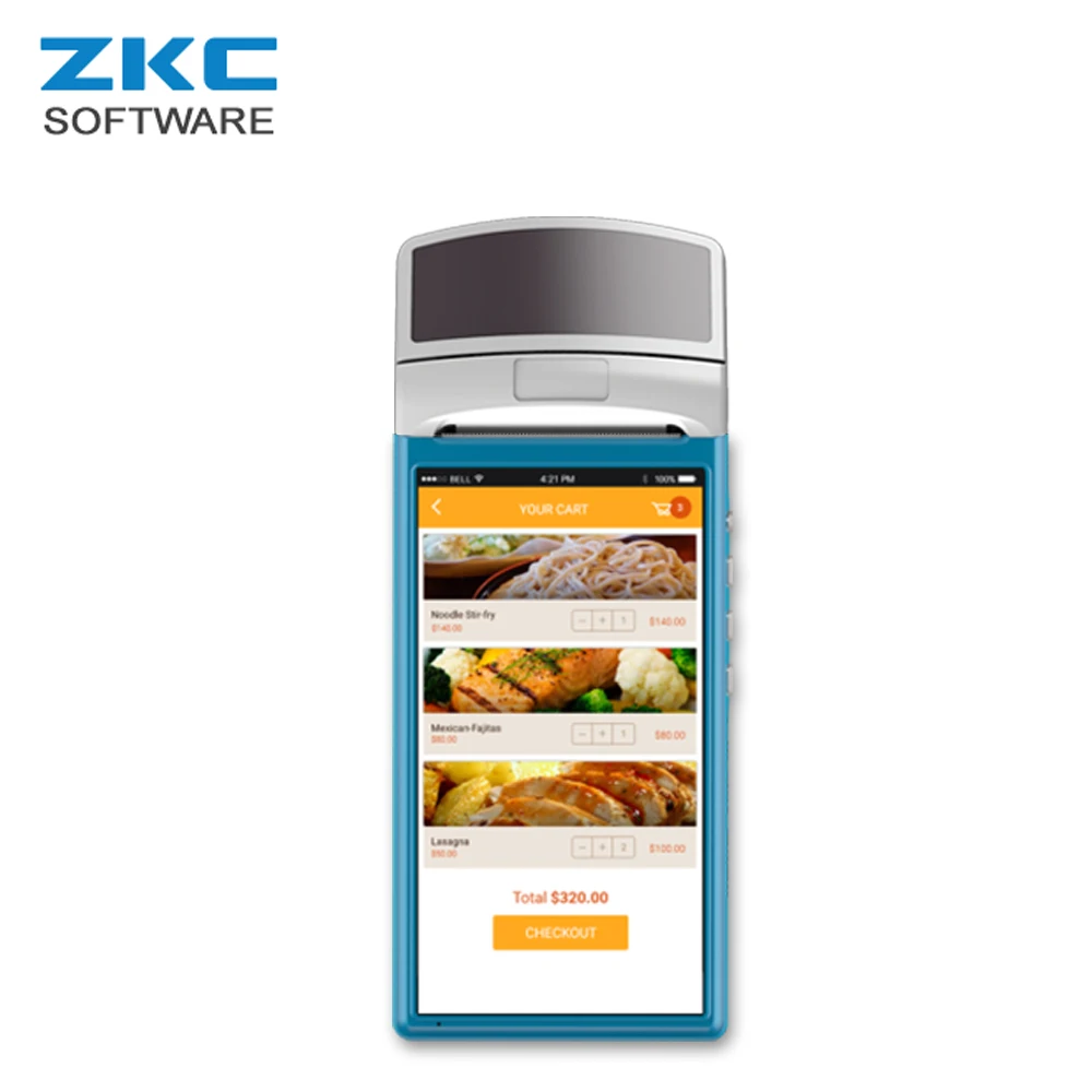 ZKC5501 GPRS WCDMA WiFi Bluetooth NFC Android портативный мобильный сенсорный экран для ресторана