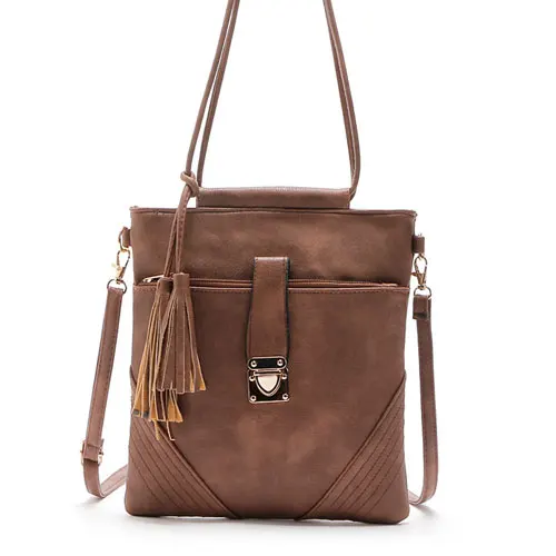 REPRCLA Высококачественная винтажная женская сумка через плечо с кисточками, сумки через плечо для женщин, сумки-мессенджеры, дизайнерские женские сумочки - Цвет: brown