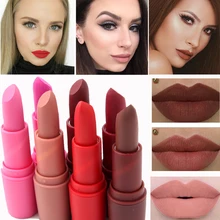 Новые сексуальные красные губы матовая бархатная Помада карандаш стойкий оттенок губ Пигмент Макияж телесный коричневый помада матовая губная помада