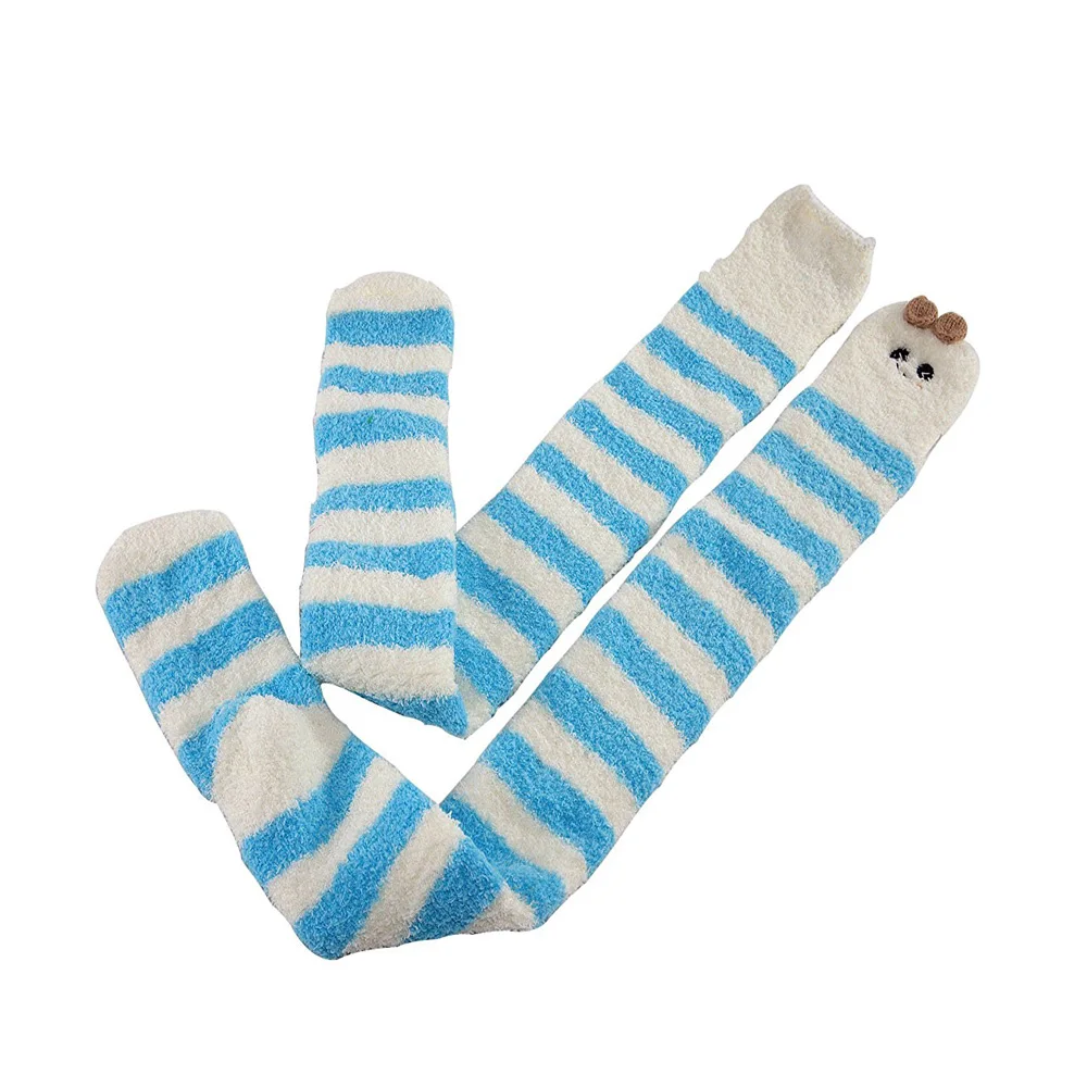 Милые носки для взрослых из кораллового флиса с изображением животных; длинные носки в полоску; Abdl ddlg; нежные носки для игр