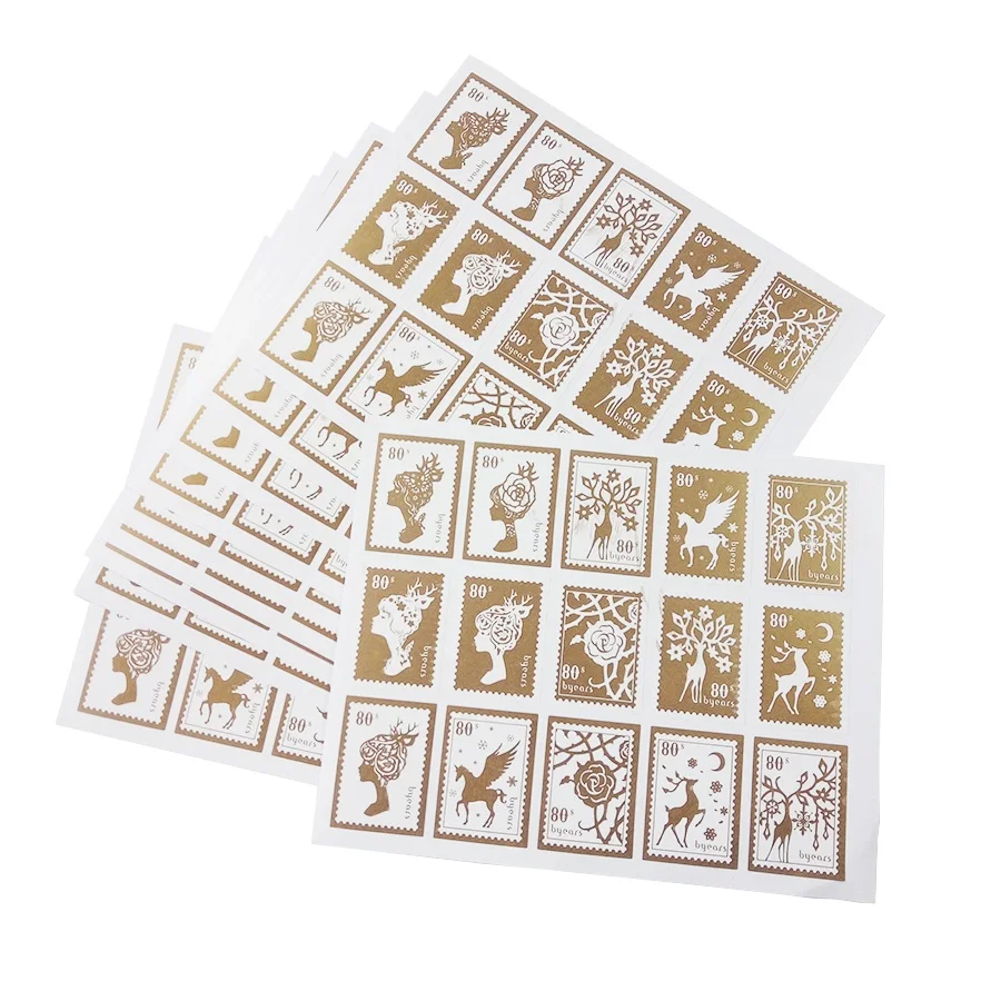 

750 Pcs/lot Gold Color Stamp Design Seal Label Sticker DIY Self Adhesive Food Baking Stickers For Handmade Products Scrapbooking