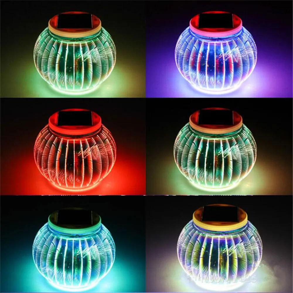 Горячая солнечная Buitenlamp праздничный светильник 3D иллюзия светодиодный