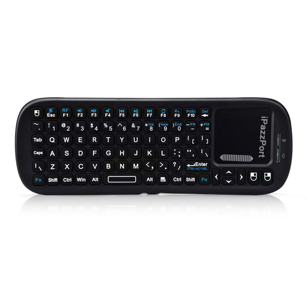Мини беспроводная клавиатура 2,4G RF QWERTY клавиатура с сенсорной панелью Air mouse USB игровая клавиатура для Android tv Box Tablet PC - Цвет: Черный