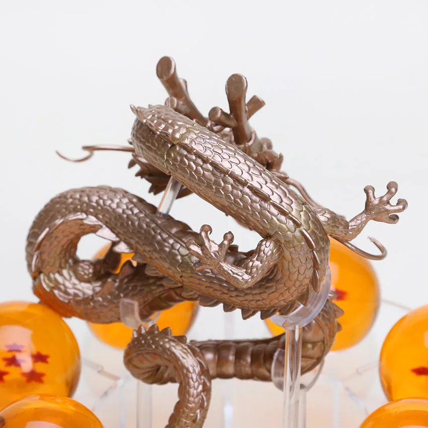 7 шт. 3,5 см Хрустальные драконы шары и 1 акриловая полка и 15 см Shenron Shenlong Dragon Ball Z фигурки с Драконий жемчуг набор