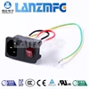 LZ-14-F3W AC power socket C14 type with fuse with rocker switches with three cables three-in-one card IEC socket ► Photo 2/4