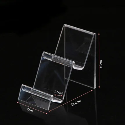  2 Step Acrylic Wallet Riser Clear Display Shelf Plexiglass Purse Stand Holder