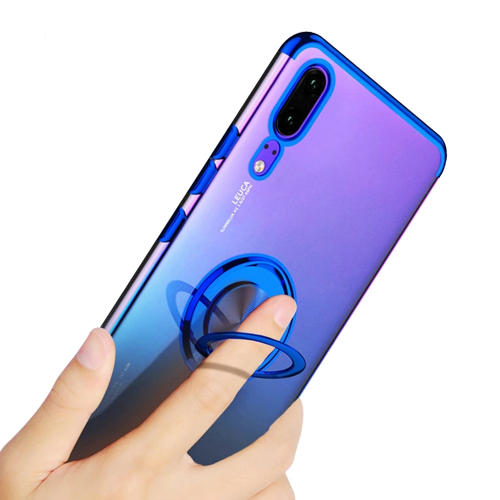 Для huawei Коврики 20 P20 Pro lite прозрачный мягкий чехол с палец кольцо прозрачного