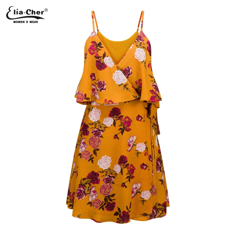 2017womenelegantsummerdresscasualchicsleevelessspaghettistrap