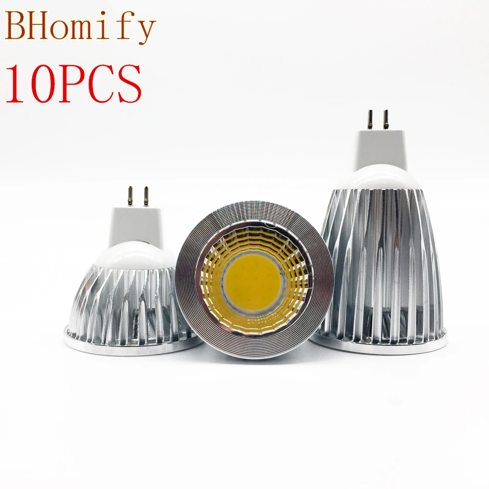 

10XNew Led Cob Spotligh High Power Lampada Led MR16 GU5.3 COB 6w 9w 12w Dimmable Warm Cool White MR16DC12V Bulb Lamp GU5.3AC220V