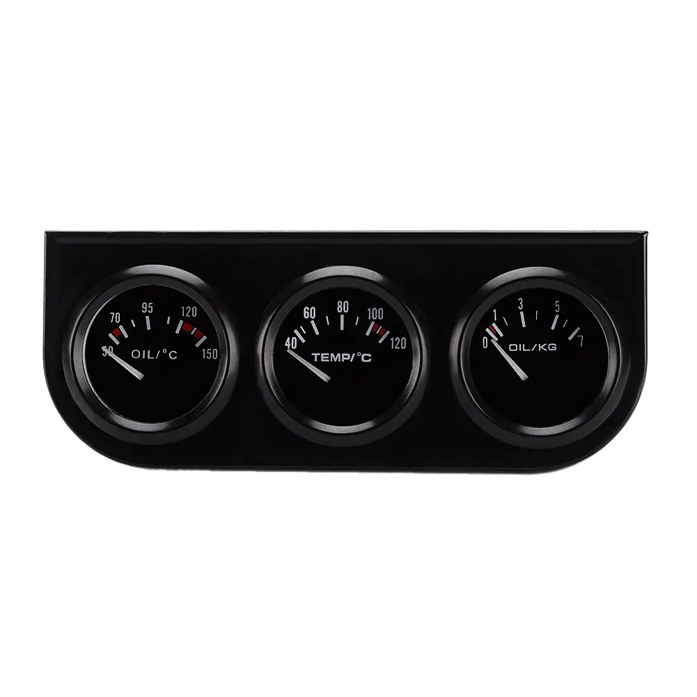 

DC12V Oil Temp Gauge Water Temp Gauge Temperature Oil Pressure Gauge 52mm Triple kit for cars/ tractors / marine engines