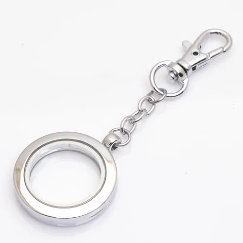

30mm round plain magnetic floating key chains FN0015