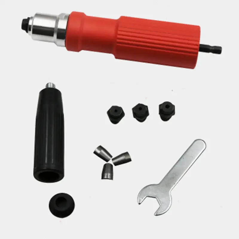 

Red Electric Rivet Nut Gun Riveting Tool Cordless Riveting Drill Adaptor Insert Nut Tool Riveting Drill Adapter 2.4mm-4.8mm