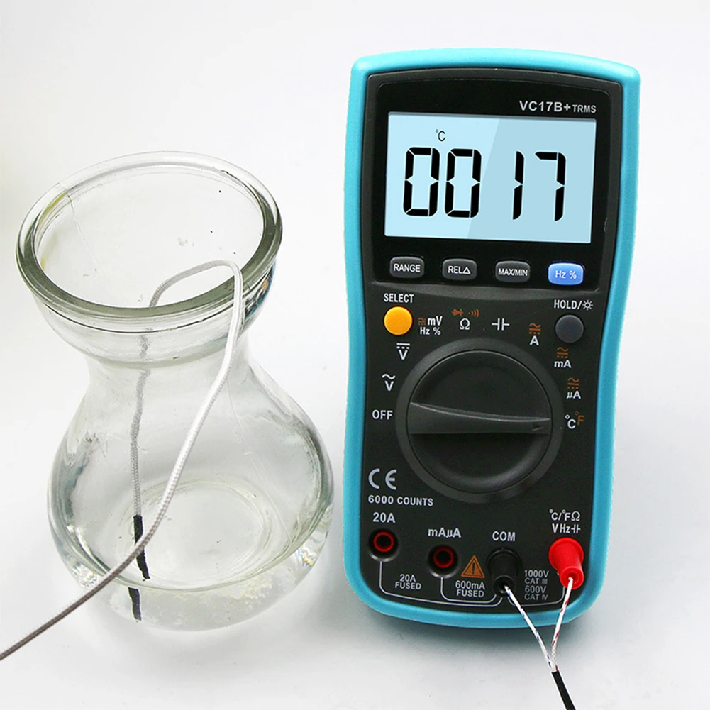 

LCD Display Continuity Test Auto Range Ammeter Tool With Backlight Data Hold Professional Digital Multimeter Temperature
