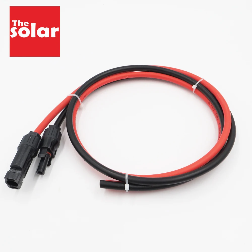 

1pair X 4mm2 12AWG 3ft 6ft 9ft 15ft 30ft MC4 Connector Extension Connect branch black parallel Series extend cable