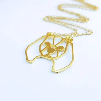 

Wholesale Trendy Cavalier King Charles Spaniel Necklace Women Origami Statement Necklace Kolye Cs Go Collares