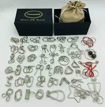 New Set of 30/41/46PCS Metal Puzzle Mind Brain Teaser Magic Wire Rings Puzzles Game Toys for Children Adults mind magic