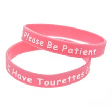 OneBandaHouse 1 шт. медицинские этикетки браслет у меня есть Tourettes пожалуйста, будьте терпеливы силиконовый браслет