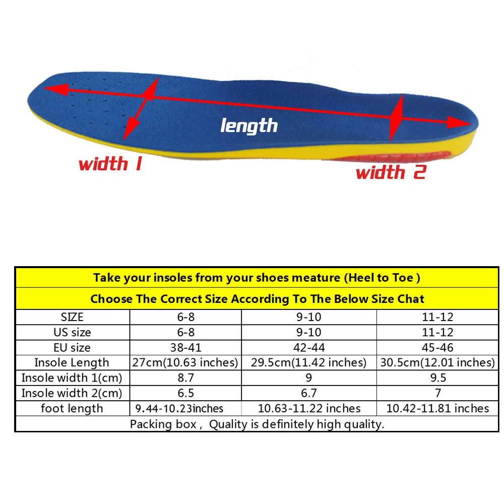 Спортивные Удобные стельки с дополнительной амортизирующей поглощающие подушки, повседневная одежда рабочие обувные вкладыши, стелька для поддержки свода, ортопедические стельки