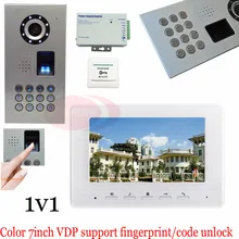 New Fingerprint/Code unlock Video door phones intercom systems outdoor unit waterproof(IP65)+Access control power supply