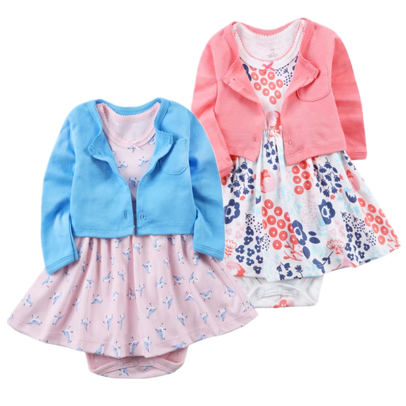 

Toddler Infant Baby Girl Clothing Sets Outfits Long Sleeves Shirt Tops Short Sleeve Flower Dresses 2pcs Set Clothes Baby Girls
