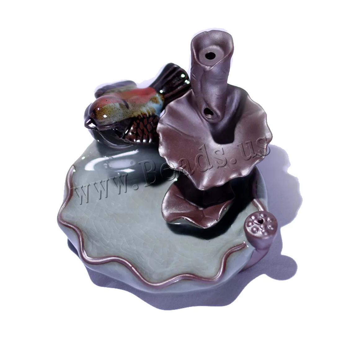 Creative Home Decor Lotus Leaf Ceramic Backflow Incense Burner Smoke Waterfall Stick Incense Holder Use In Home Office Teahouse