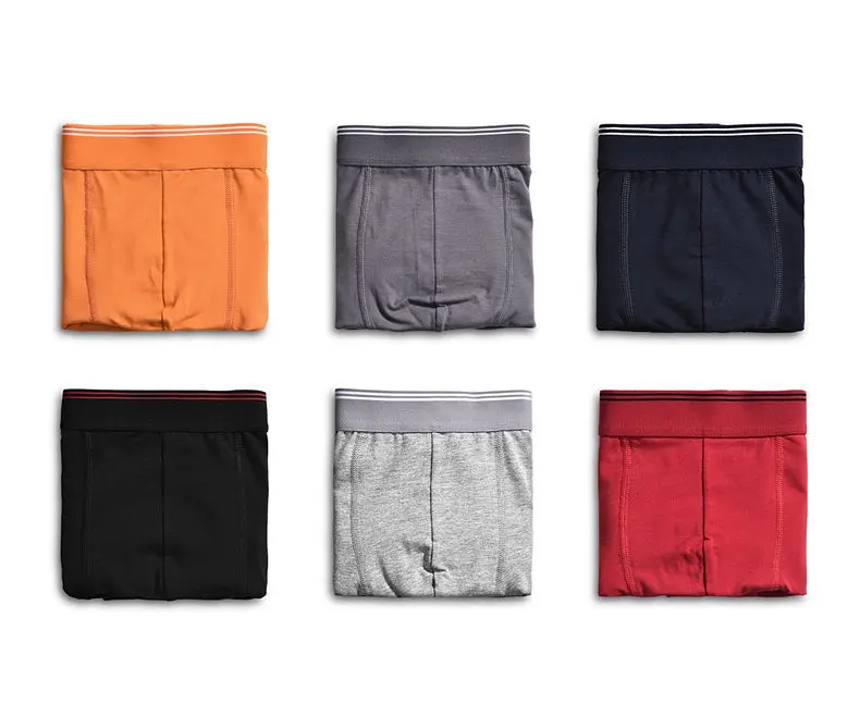 Brand MuLS 3Pcs Lot 6Color Combed Cotton Men Boxers Shorts Breathable Male Underwear Boy Bodysuit Men Under Pant Puls Size S-3XL08