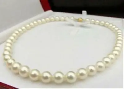 

Free shipping hot sale Women Bridal Wedding Jewelry >>10-11MM NATURAL SOUTH SEA WHITE ROUND PEARL NECKLACE