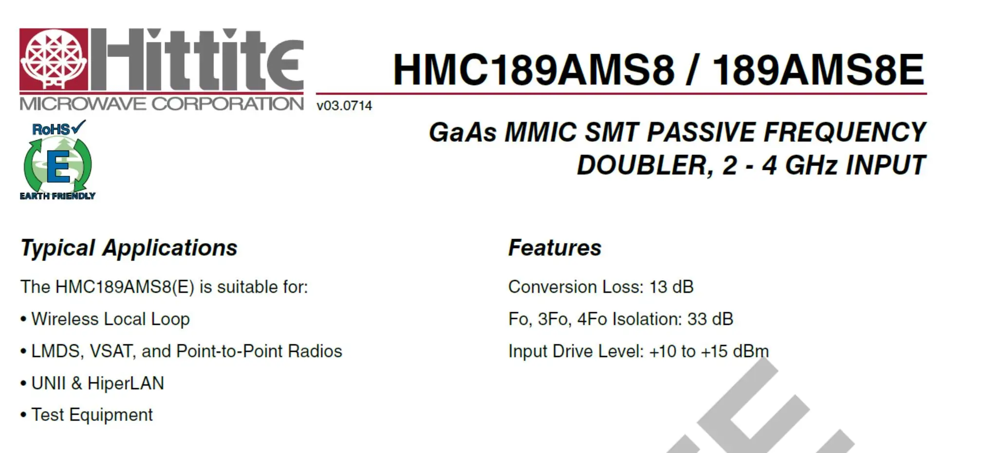 Радиочастотный мультипликатор HMC187 HMC189 HMC204 корпус из алюминиевого сплава экранированный 0,8-8 ГГц