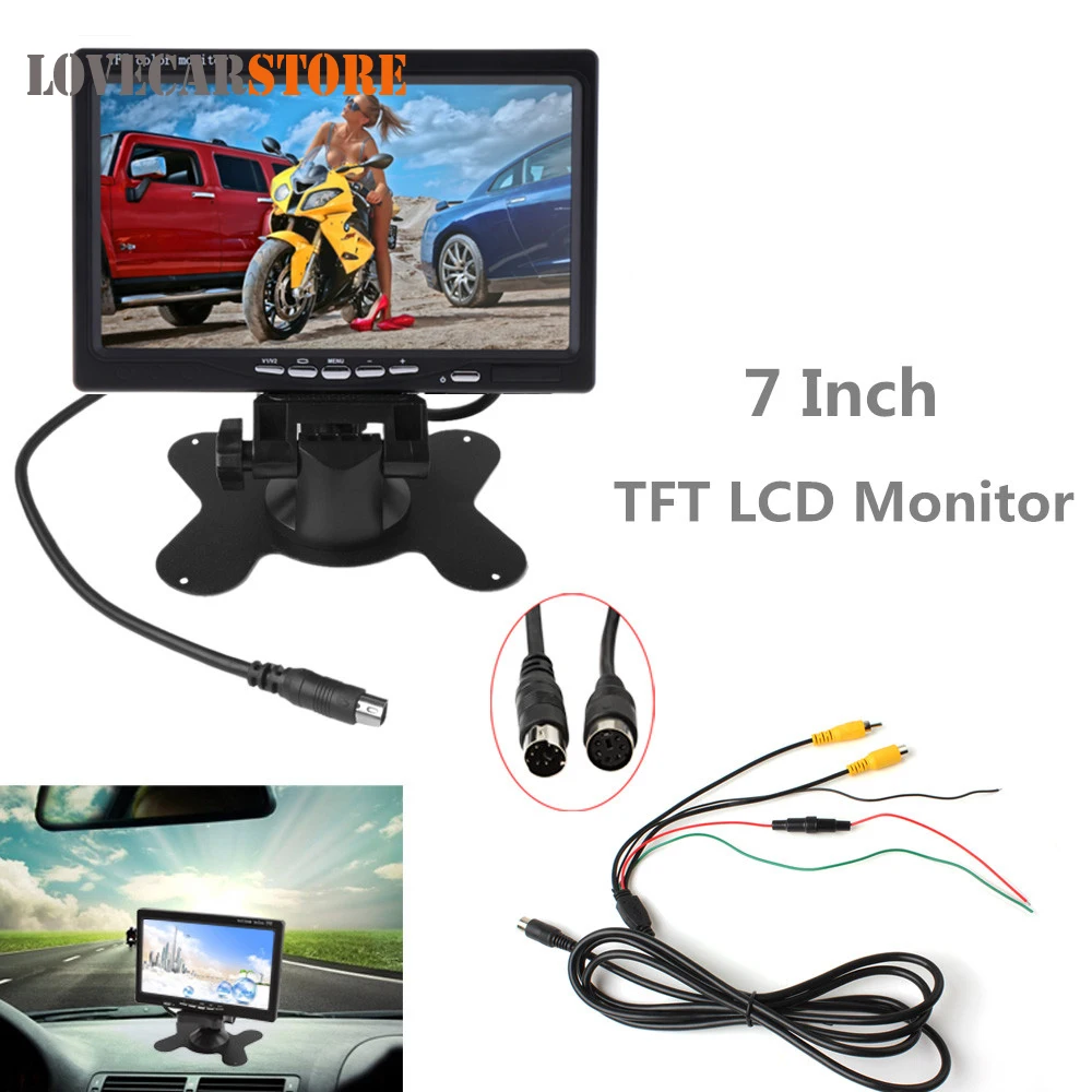 7 Inch 2CH HD TFT LCD Screen Car Rear View Monitor Auto Parking Backup
