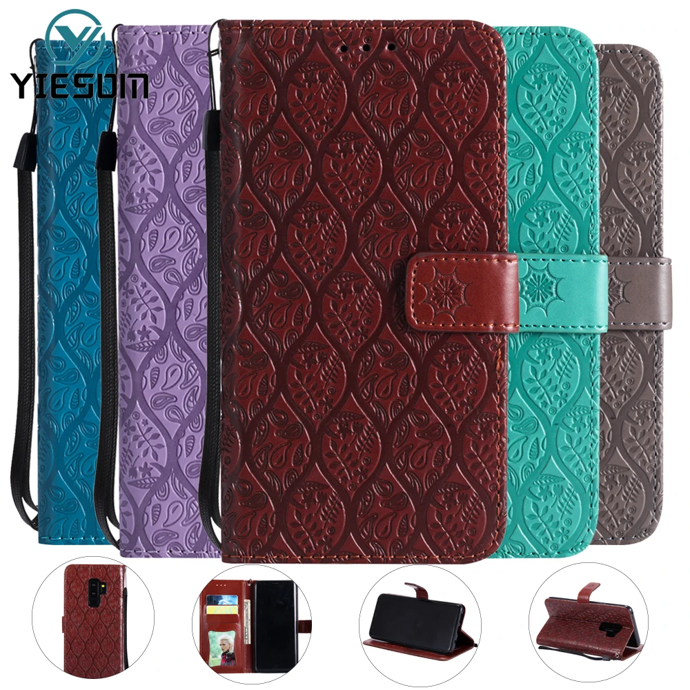 YIESOM Leather Case For SAMSUNG GALAXY S9 S8 Plus S7 Edge A5 A7 A8 2018 A3 A5 2016 2017 Case J1 J3 J5 J7 2016 J3 J5 J7 2017 EU